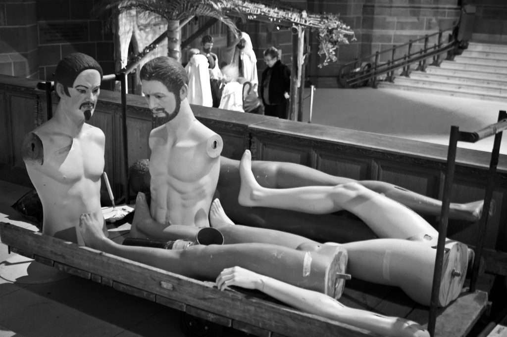 Nativity body parts at Liverpool Cathedral