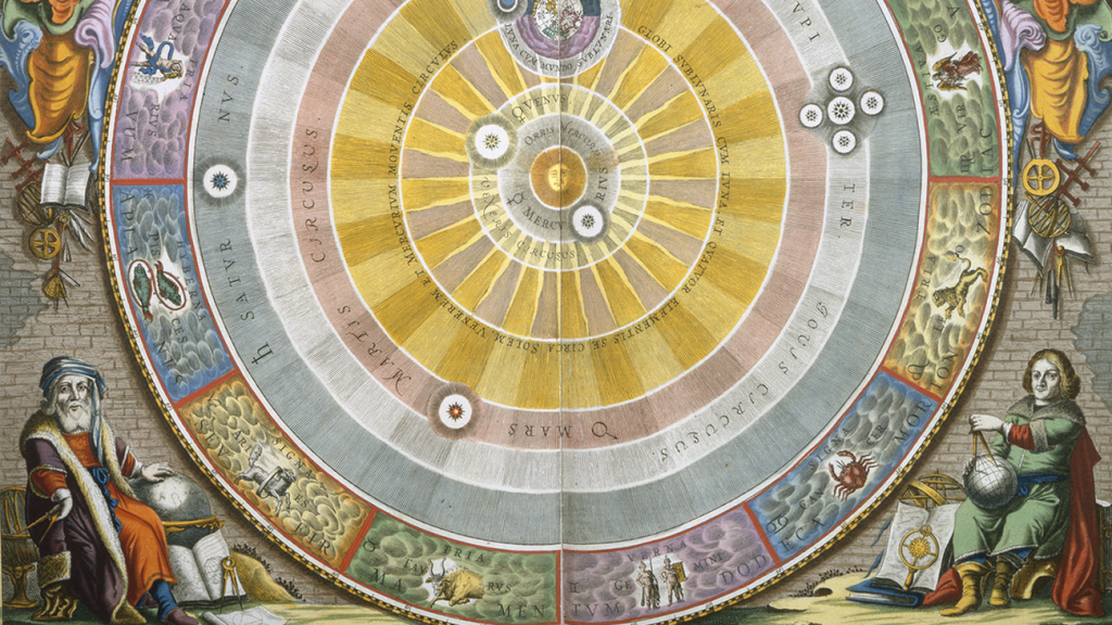 17th century diagram of the solar system