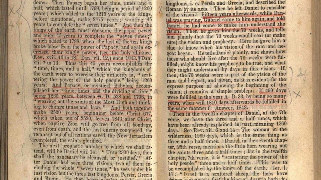 Pages of a book by William Miller