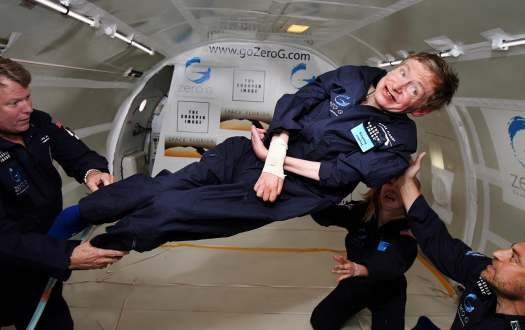 Stephen Hawking in zero gravity