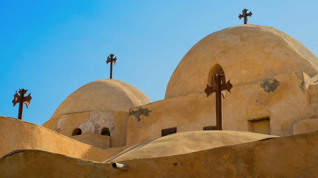 Monastery roof in the Egyptian Desert
