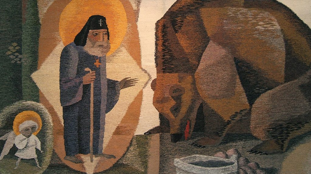 St Seraphim of Sarov visited by a bear