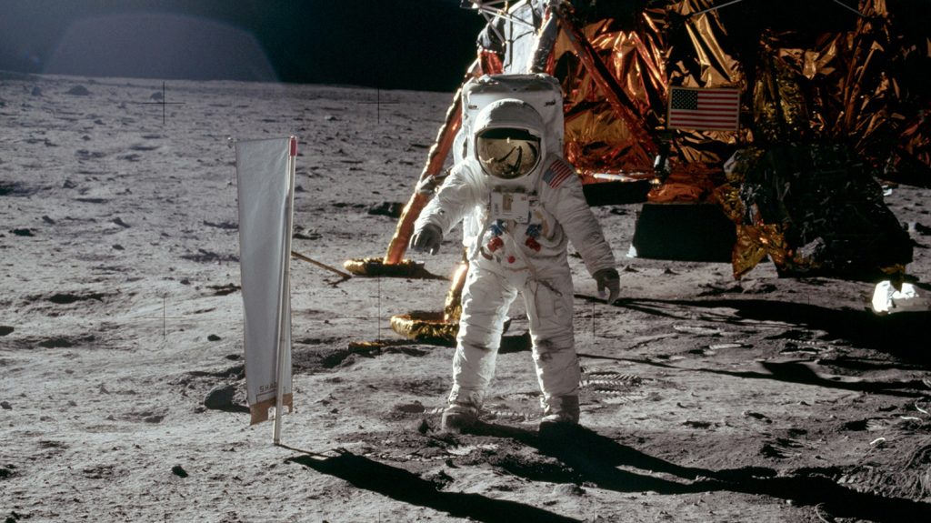 Buzz Aldrin on the moon